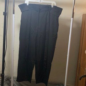 Find. Women's Black  High Waist Belted Paperbag Pants 3XL NIB